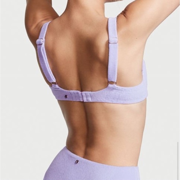Victoria's Secret Terry Cloth underwire bikini top & bottom lavender purple - Picture 3 of 13